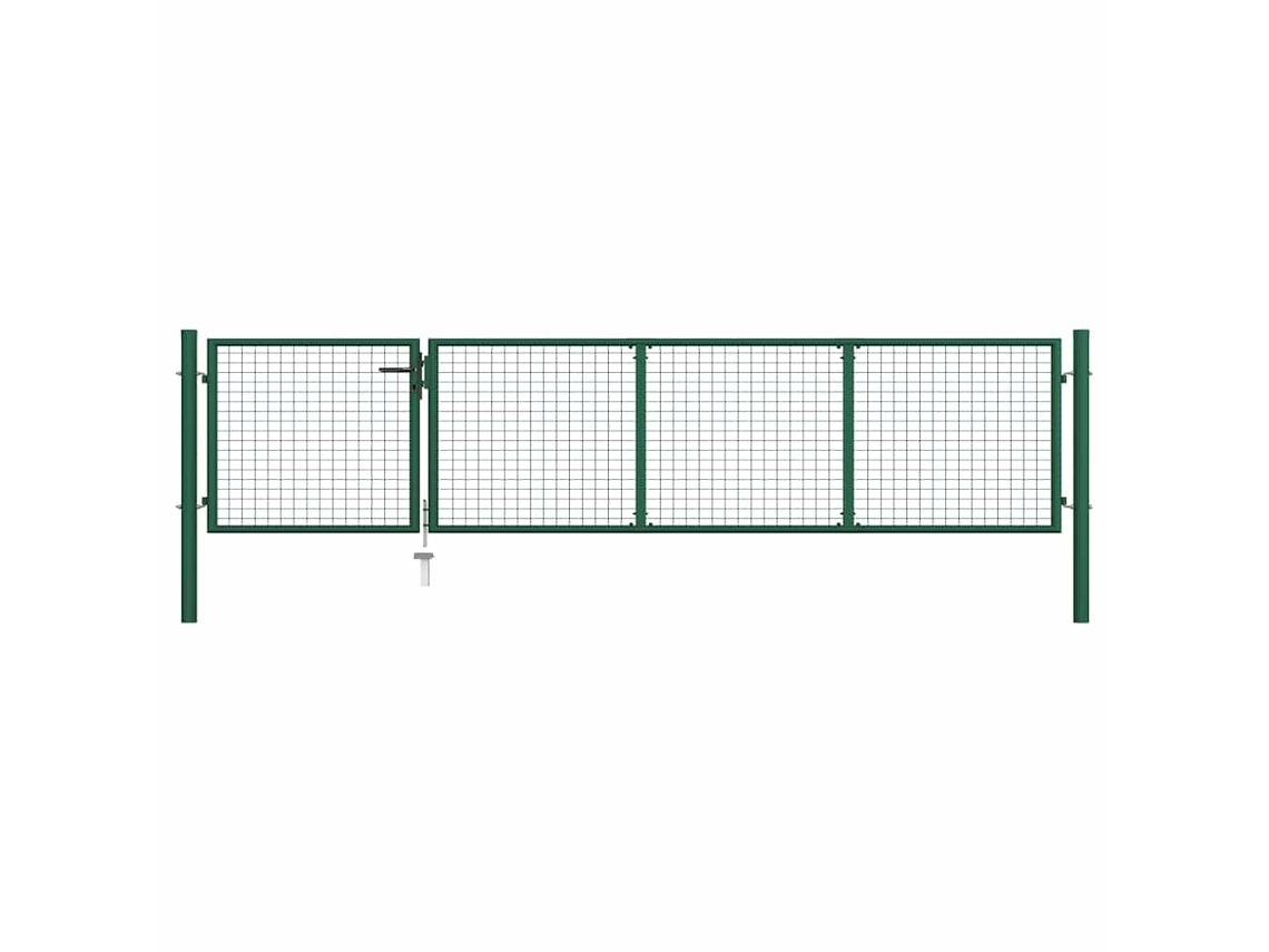 Vidaxl Portão De Jardim Em Aço 350 X 75 Cm Verde