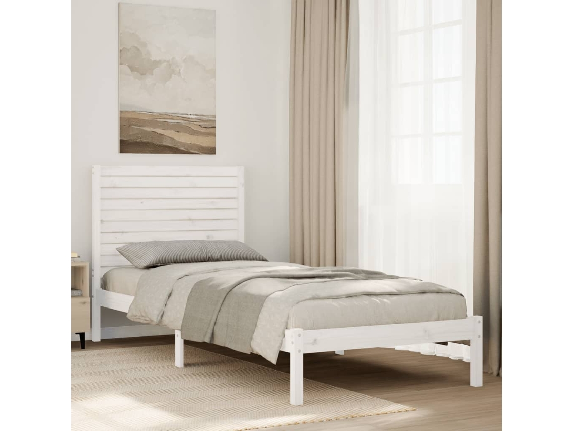 Vidaxl Cama Extra Longa Sem Colchão 90x220 Cm Madeira Maciça