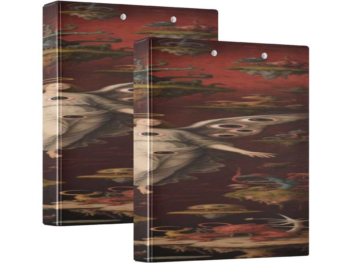 Pasta Escolar Vintage Evil Angel 1 2 Polegadas, 3 Argolas Com Bolsos Internos, Pacote Com 1 2 Unidades, Capa Dura