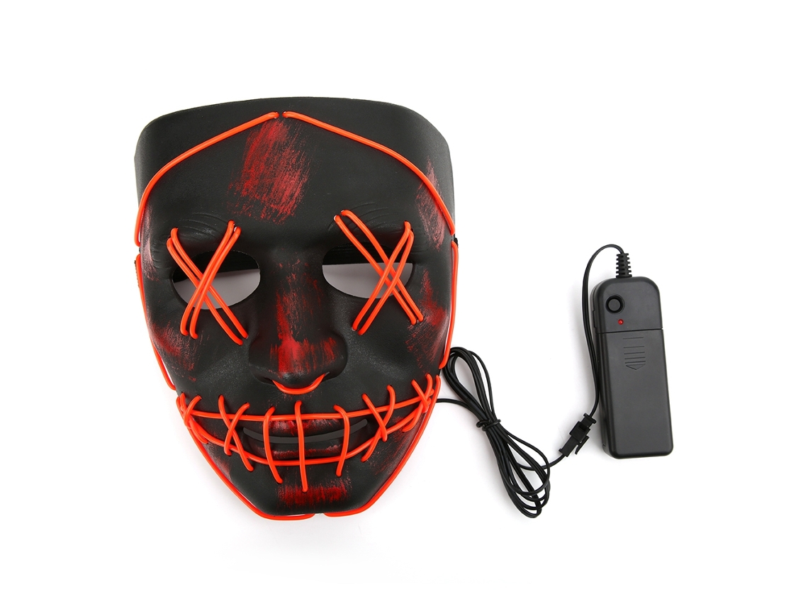 Máscara Led De Halloween Con Luz Sangrienta Para Disfraz De Cosplay (rojo)