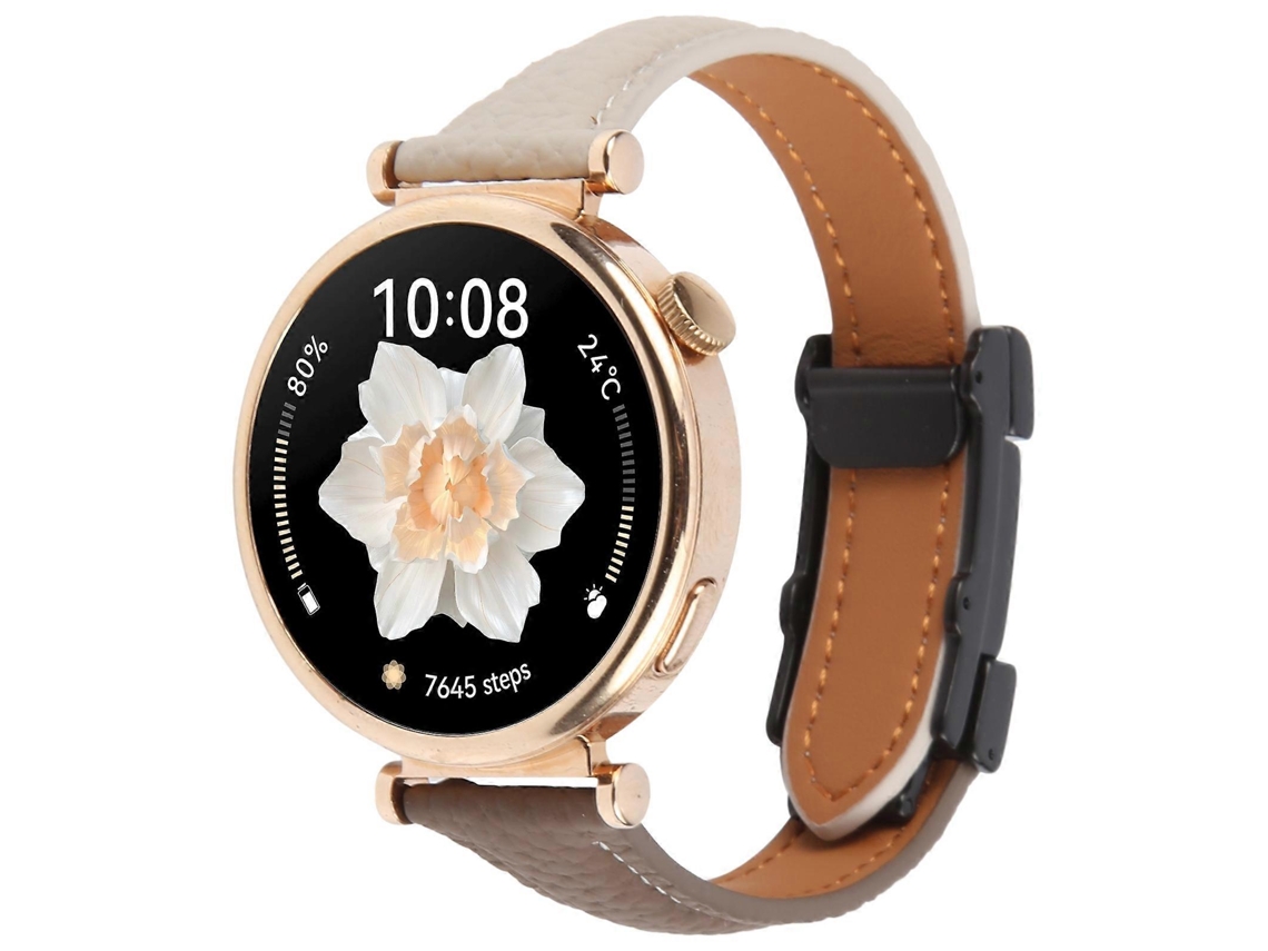 Pulseira De Couro Universal Fina Com Fecho Magnético