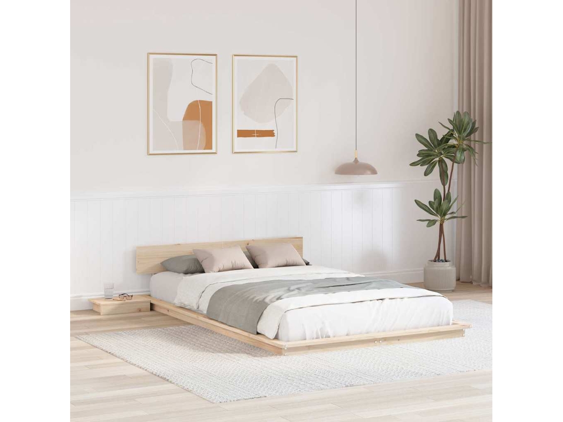 Vidaxl Estrutura Da Cama Castanho 120 X 190 Cm Madeira
