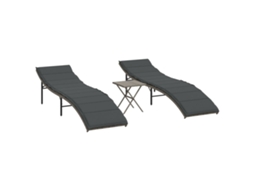 Sun Lounger, Sun Loungers Vidaxl Cinzeto Rattan / Vime (n/a)