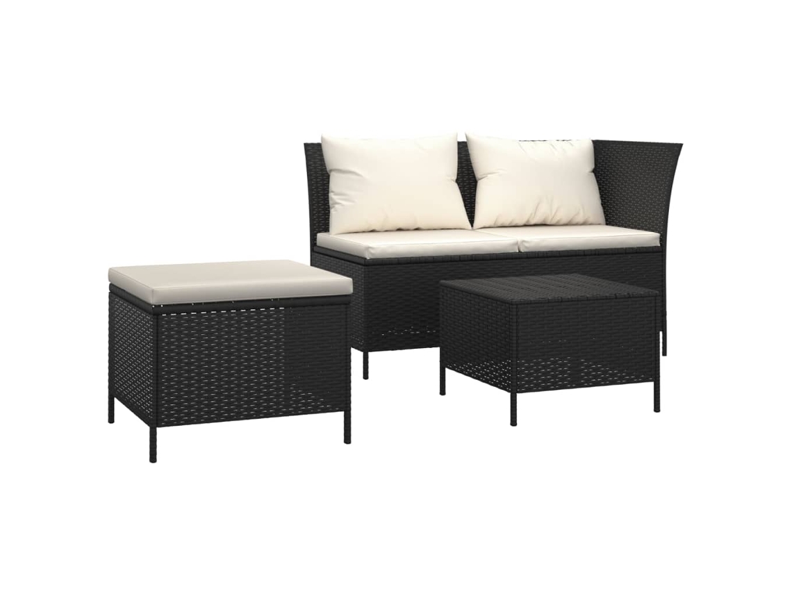 Garden Lounge Set, Garden Lounge Sets Vidaxl Preto Rattan / Vime (n/a)