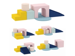 Conjunto de 8 Blocos Espuma para Crianças com Capas Veludo Laváveis para Escalar e Rastejar Multicor FYNTERA EUROPA