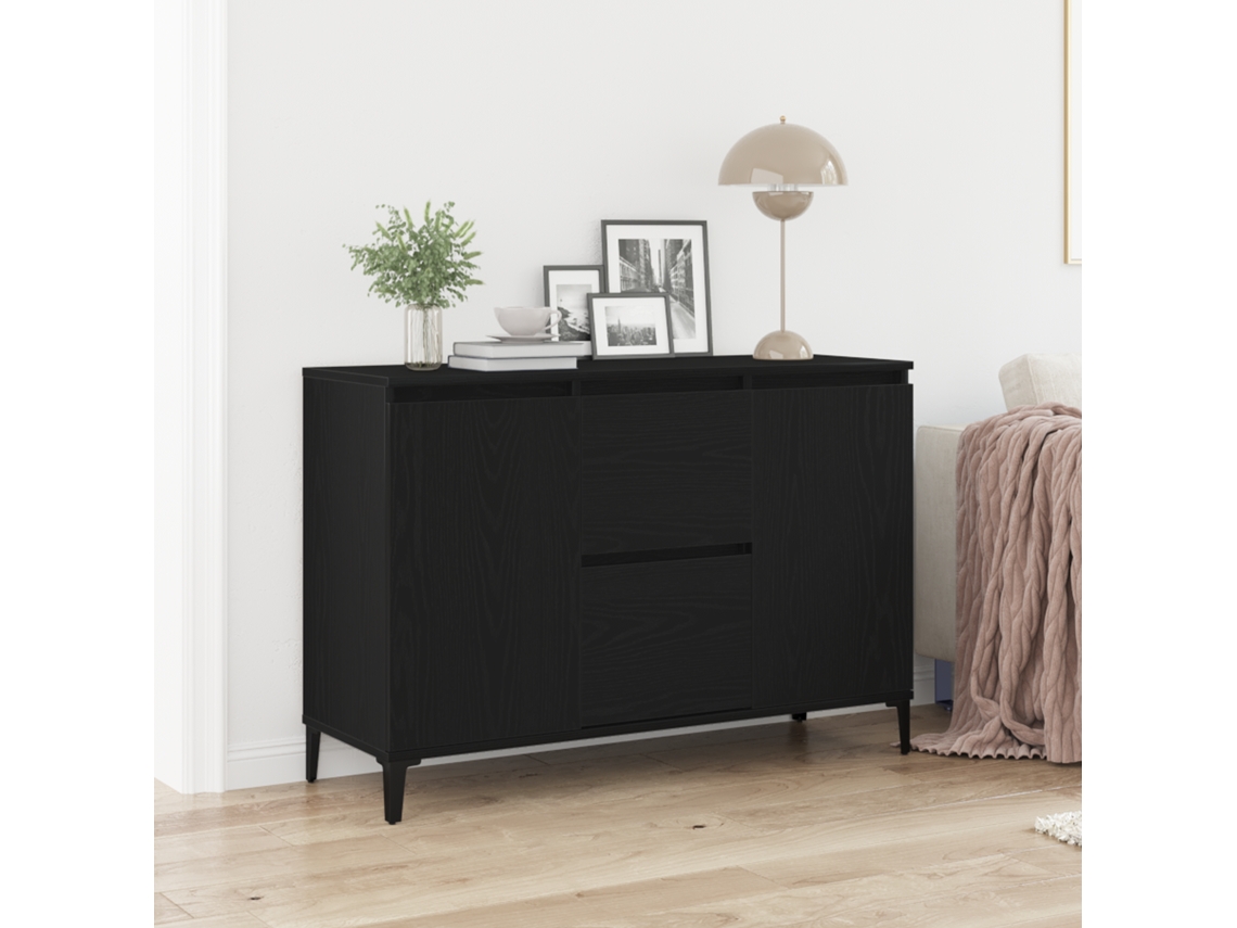 Aparador de roble negro de 104 x 35 x 70 cm de madera de ingeniería