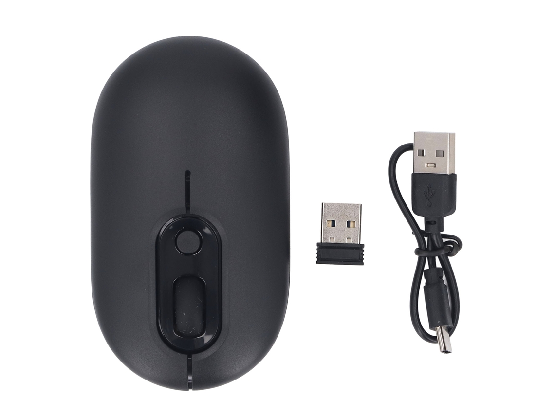 Aetheria rato Sem Fio 2.4ghz Bt com Receptor 500mah Clique Silencioso 1600dpi para Laptop Pc Preto