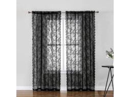 Conjunto De Cortinas De Tule, Cortinas De Renda Preta, Decoração De Cortina De Tule Estilo Pastoral