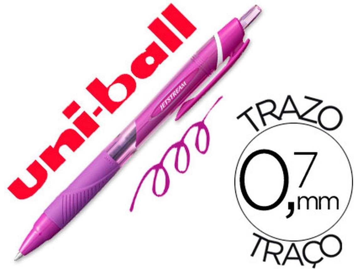 Esferográfica Uni Ball Roller Jetstream Sxn157C Retratil 0.7mm Cor Violeta0