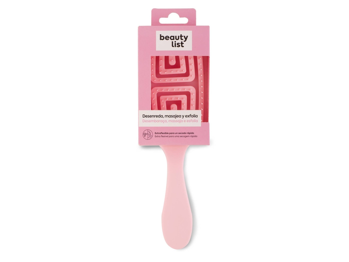 Escova de Cabelo Extra Flexível Rosa Claro BEAUTY LIST