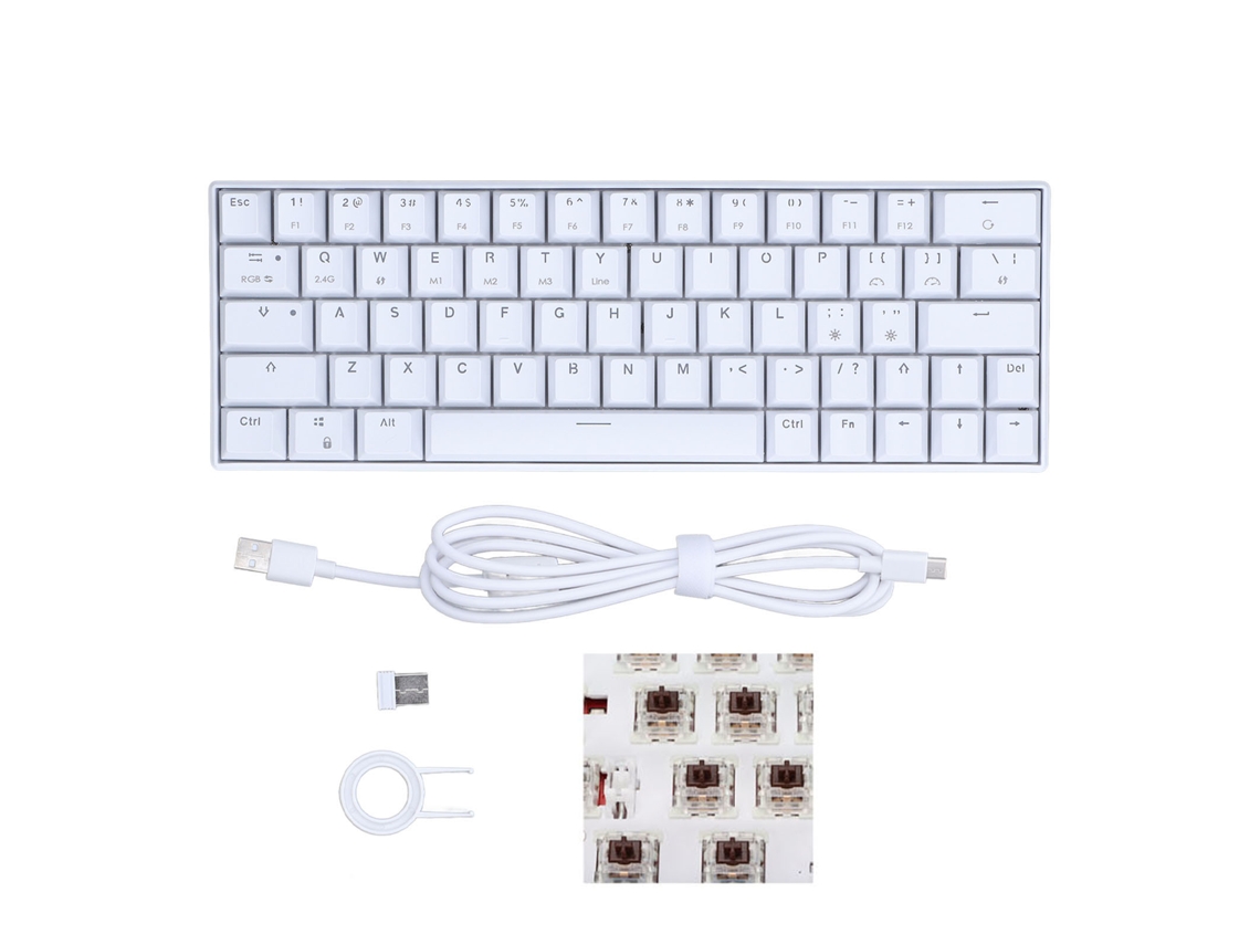Teclado Mecânico LAXISCREED Rgb Sem Fio e com Fio