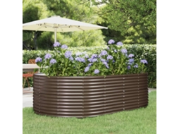 Vidaxl Canteiro Elevado Jardim 212x140x68 Aço Galvanizado Castanho