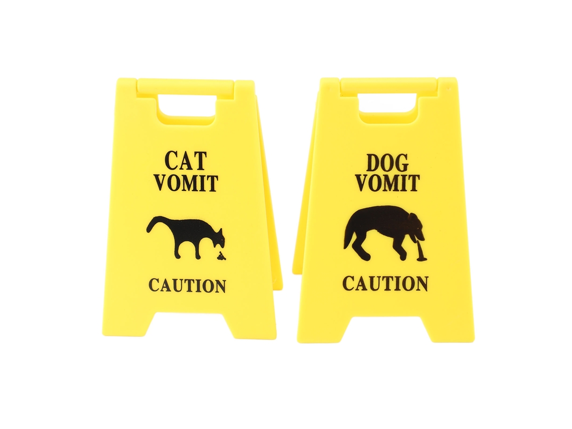 2pcs Placas de Aviso de Vômito de Gato Cão LAXISCREED