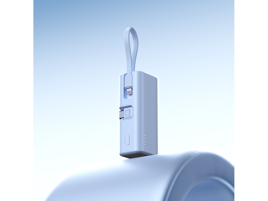 Carregador Ultrarrápido Pd22.5w, Cabo Integrado, Mini Bateria Externa, Cápsula Portátil, Fonte De Alimentação Móvel, 5000mah (azul)
