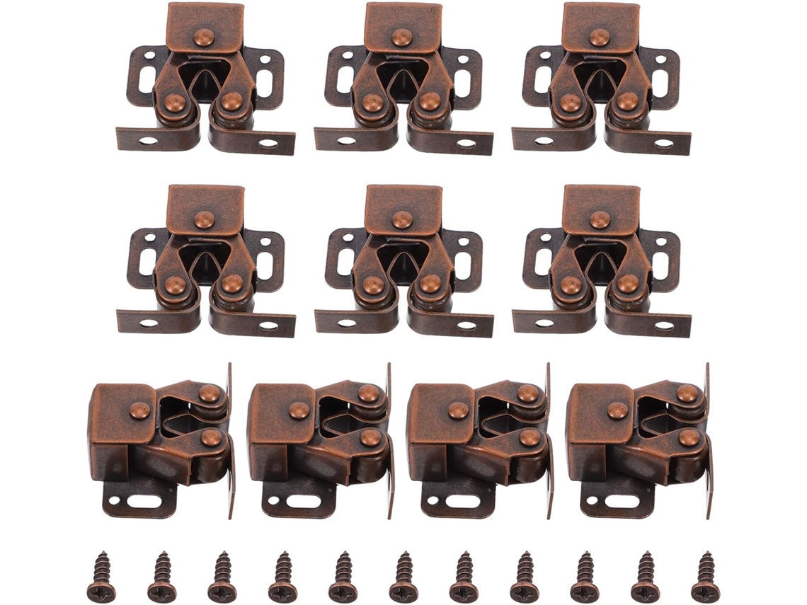 Conjunto De 20 Fechos Duplos Para Armário Em Metal Vermelho Antigo