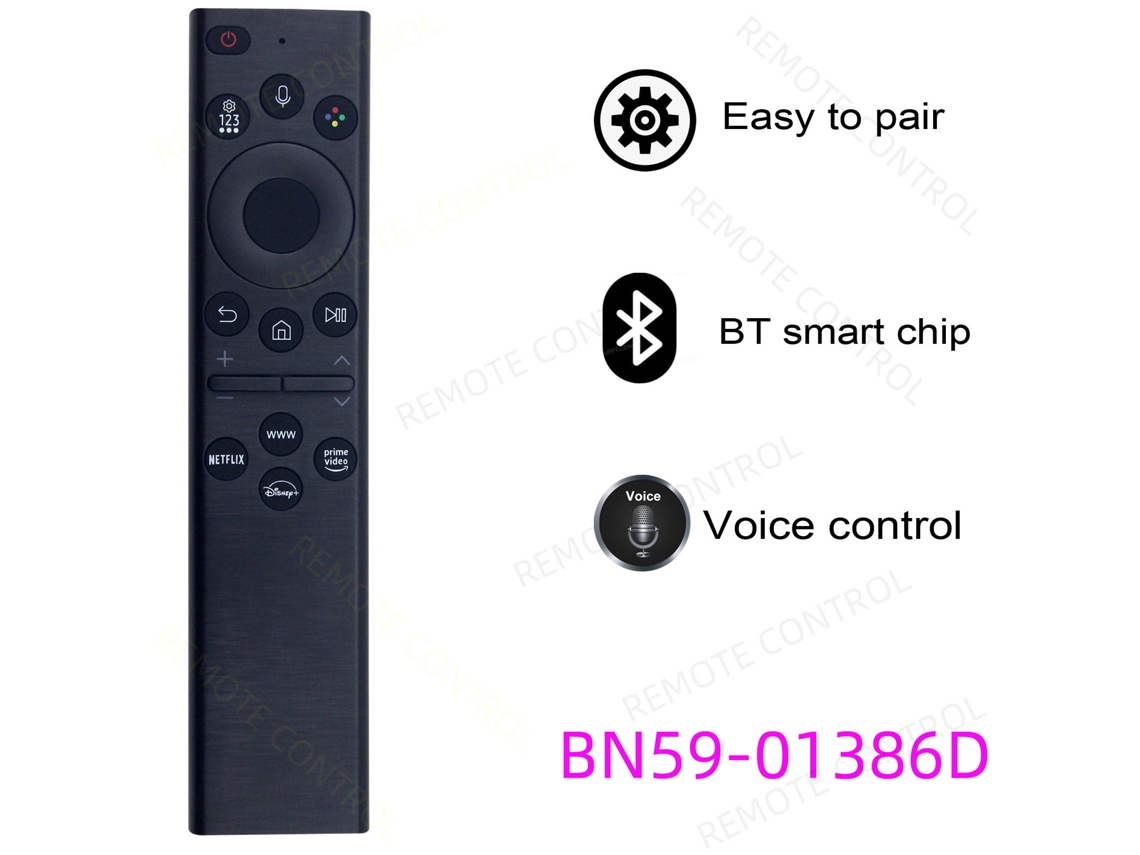Controlo Remoto Com Função De Voz Bluetooth Compatível Com Samsung Bn59‑01386d Para Televisão Inteligente
