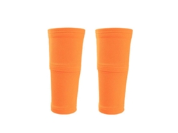 (laranja S)1 Duplo Futebol Caneleiras Com Bolso, Compressão Caneleiras, Futebol Caneleiras