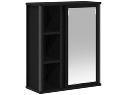 Armário de Parede para Banheiro com Espelho Carvalho Preto 50x21x60 Cm MAISON EXCLUSIVE