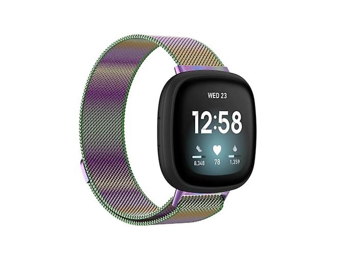 Bracelete de Smartwatch para Fitbit Versa 4 Milanese Pulseira de Tecido Magnético de Metal Colorido VENISYMLIS