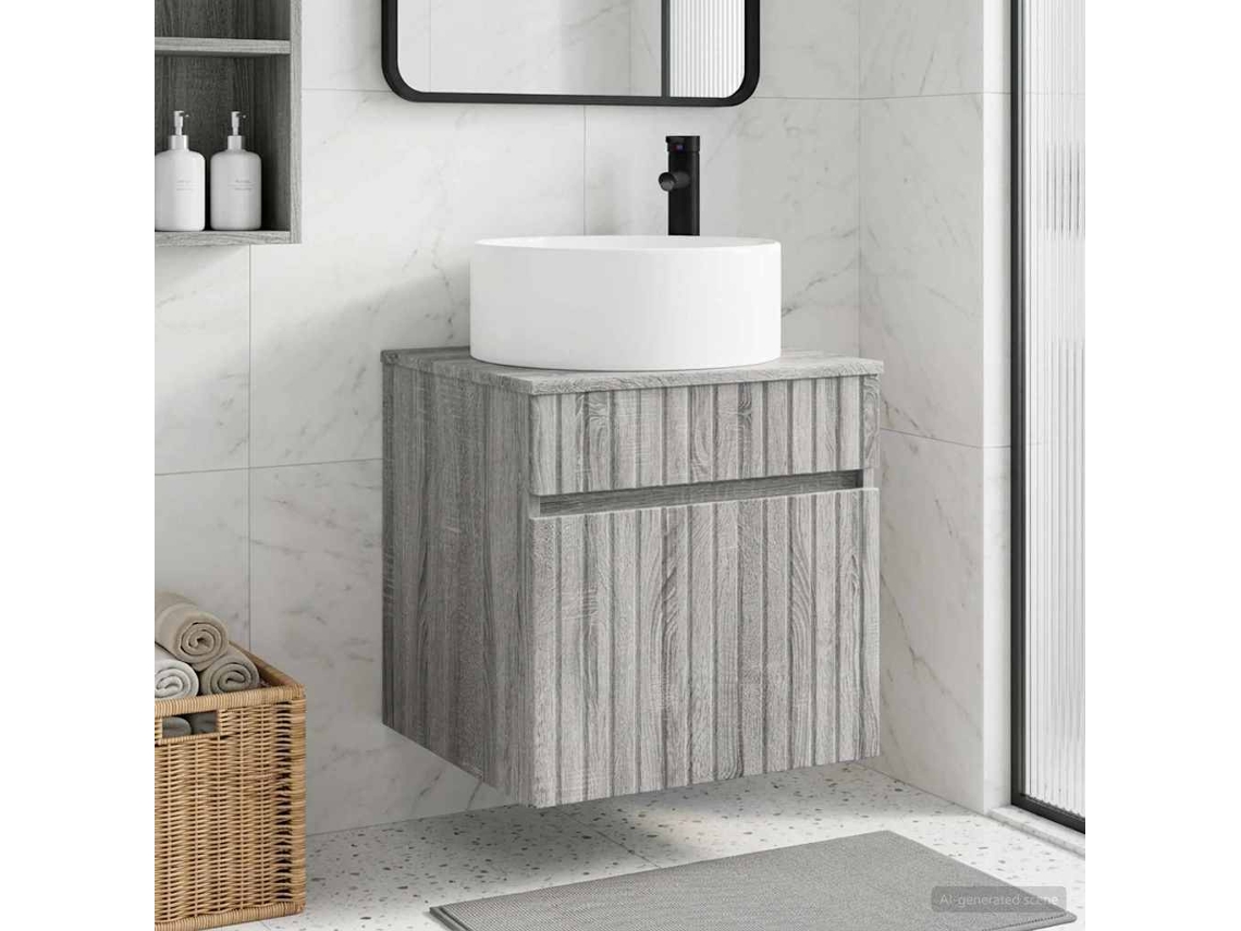 Vidaxl Vanidade De Pia De Parede Sonoma Cinzento 49 X 44,5 X 65,5 Cm