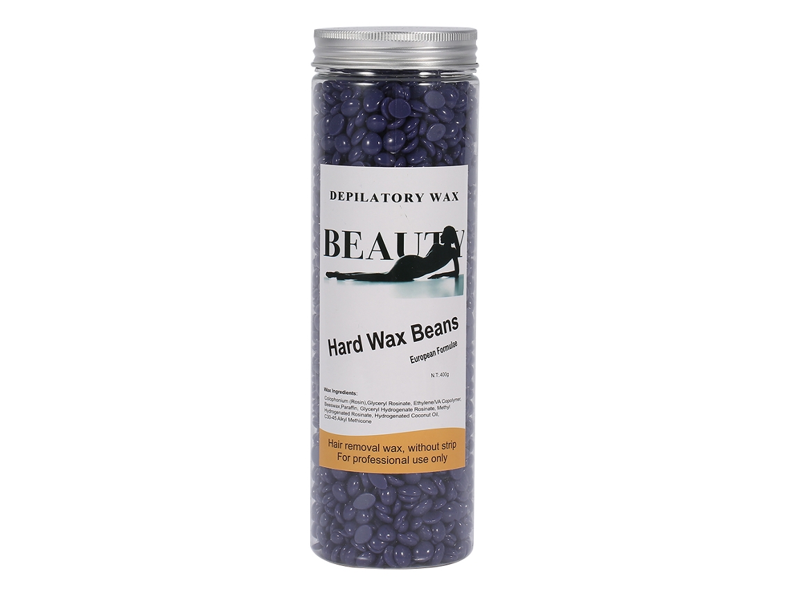 400g/frasco Cera Quente Dura Para Depilação Em Grãos Armação Corpo Bikini Remoção De Cabelo (lavanda)