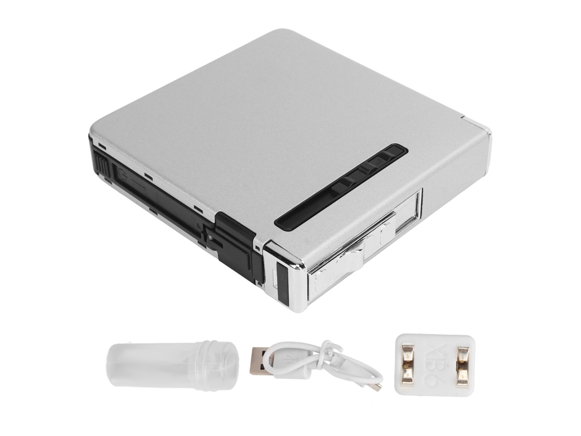 Caixa para 20 cigarros comuns com carregamento USB e isqueiro incluso, ideal para homens e mulheres