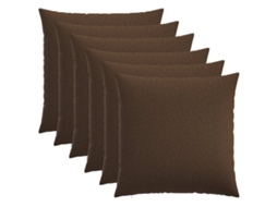 Vidaxl Capa Almofada 6 Unid. Heerlen Castanho 55 X 55 Cm Tecido