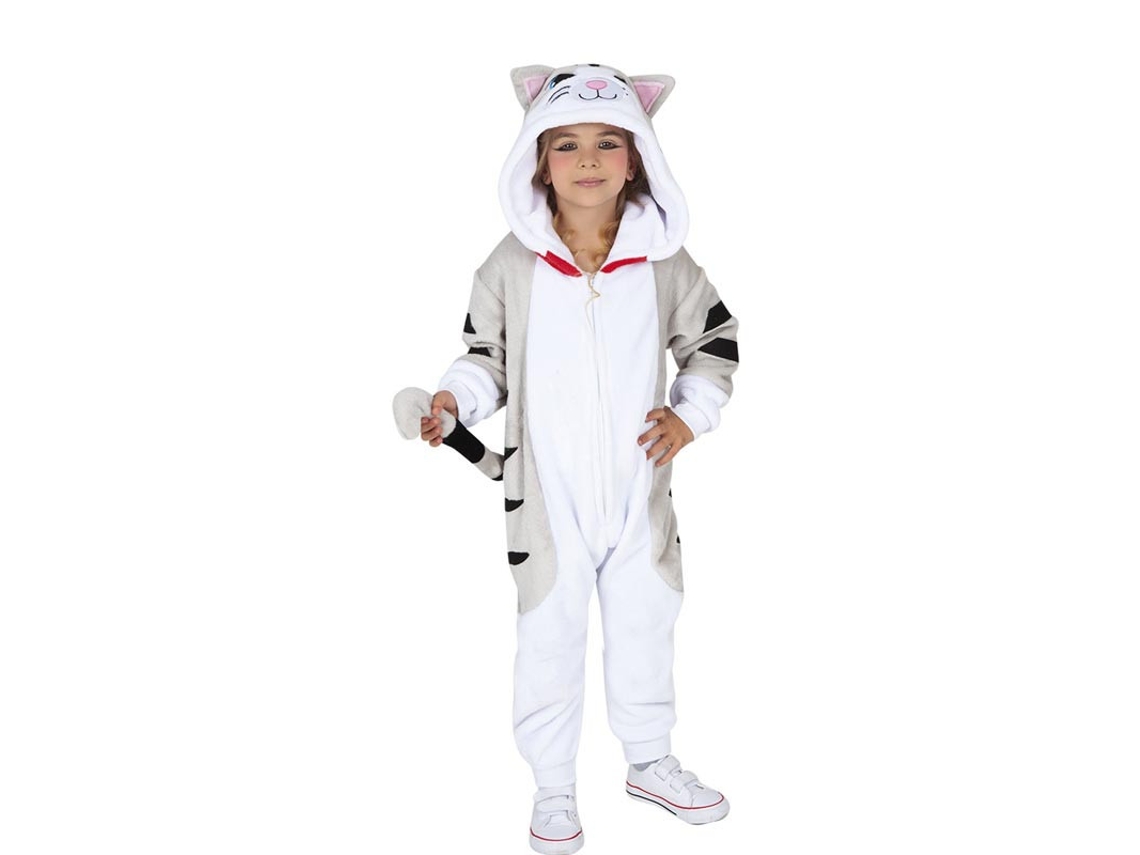 Fato de gatinho com som e capuz para menina