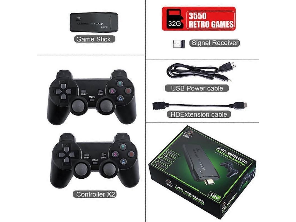 Console de Videogame M8 4k 2.4g com Conexão Sem Fio Dupla, 10.000 Jogos e 64 Gb de Armazenamento para Jogos Retrô Clássicos. GOKOCO