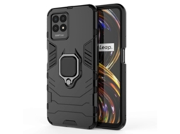 Capa De Pc À Prova De Choque Tpu Com Suporte De Anel Magnético Para Oppo Realme 8i (preta)