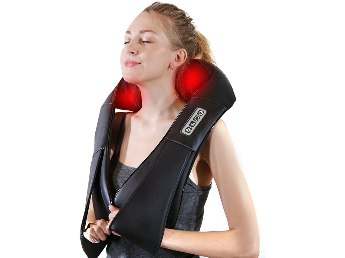 Massageador para a Região Cervical U01 Três Botões Marrom-Acinzentado Padrão Europeu ZMDECQNA