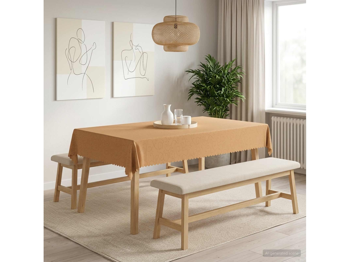 Vidaxl Toalha De Mesa Retangular Bege 140 X 200 Cm