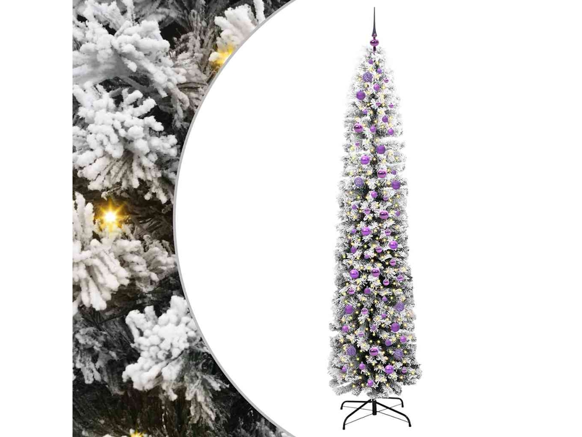 Árvore De Natal Slim Moderna Vidaxl Verde Pvc (240 Cm)