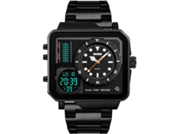 Lurelia Relógio Digital Desportivo, Analógico, Visor Digital, Led, Cronómetro, Alarme, Data/calendário, Duplo Fuso/mostrador, Aço Inoxidável, Dourado