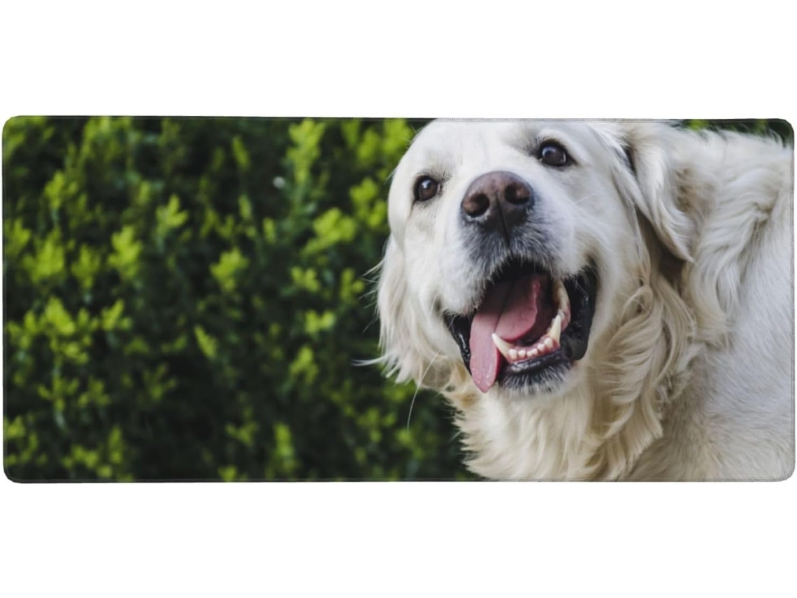 Mousepad Grande para Computador com Estampa Divertida de Golden Retriever, Base Borracha Antiderrapante, 40 X