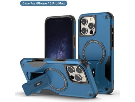 Capa Magsafe Iphone 16 Pro Max Com Suporte, Carregamento Sem Fio, Proteção Antichoque, Dupla Camada Pctpu E Cantos Reforçados