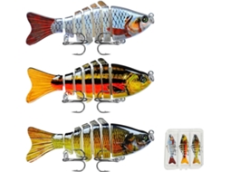 Conjunto de 3 Iscas Artificiais com Anzol, Realistas AQUAFORGE