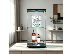 Vitrine De Vidro Com Luzes 40.35x36.5x86.2cm,armário De Arrumação De Dois Níveis Com Uma Porta,armário Independente Para Coleções Sala De Estar