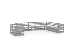 Conjunto de 10 Jardim Pinho Maciço Cinzento Lounge MAISON EXCLUSIVE