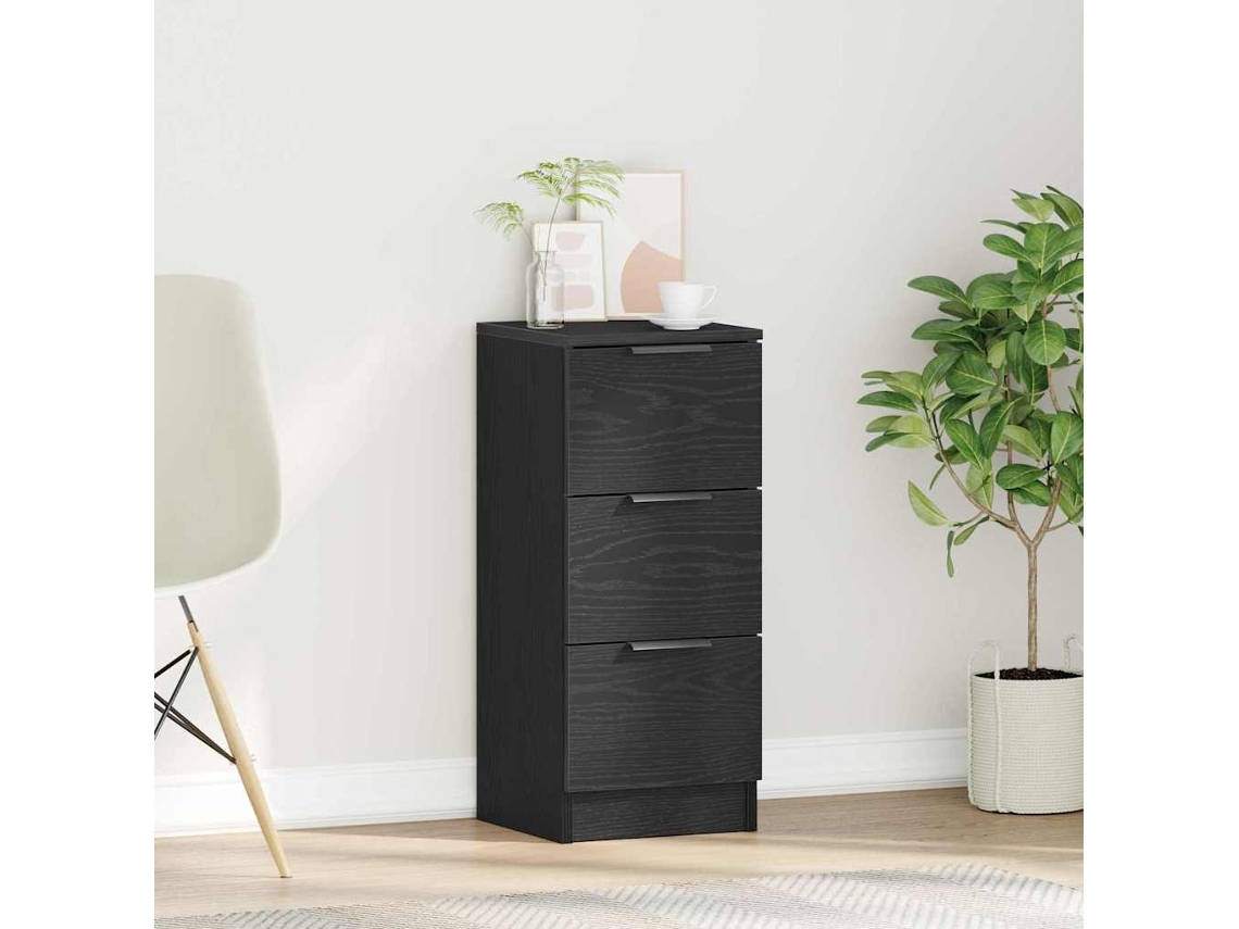 Vidaxl Buffet Carvalho Preto 30 X 30 X 70 Cm Derivados De Madeira