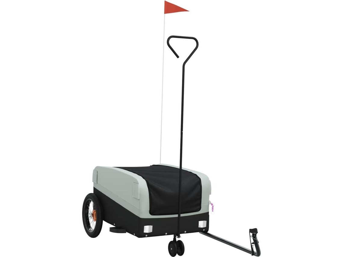 Reboque para bicicleta 30 kg ferro VIDAXL preto e cinza