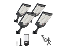 Postes De Iluminação Solar De 500 W E 50 000 Lm Led Do Anoitecer Ao Amanhecer 4 Unidades Vevor