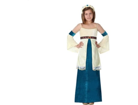 Fantasia para Crianças Dama medieval Azul - 10-12 Anos
