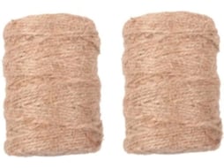 Corda De Juta Decorativa De 4 Mm Com 3 Fios, Pacote Com 2 Rolos | Barbante Bege Para