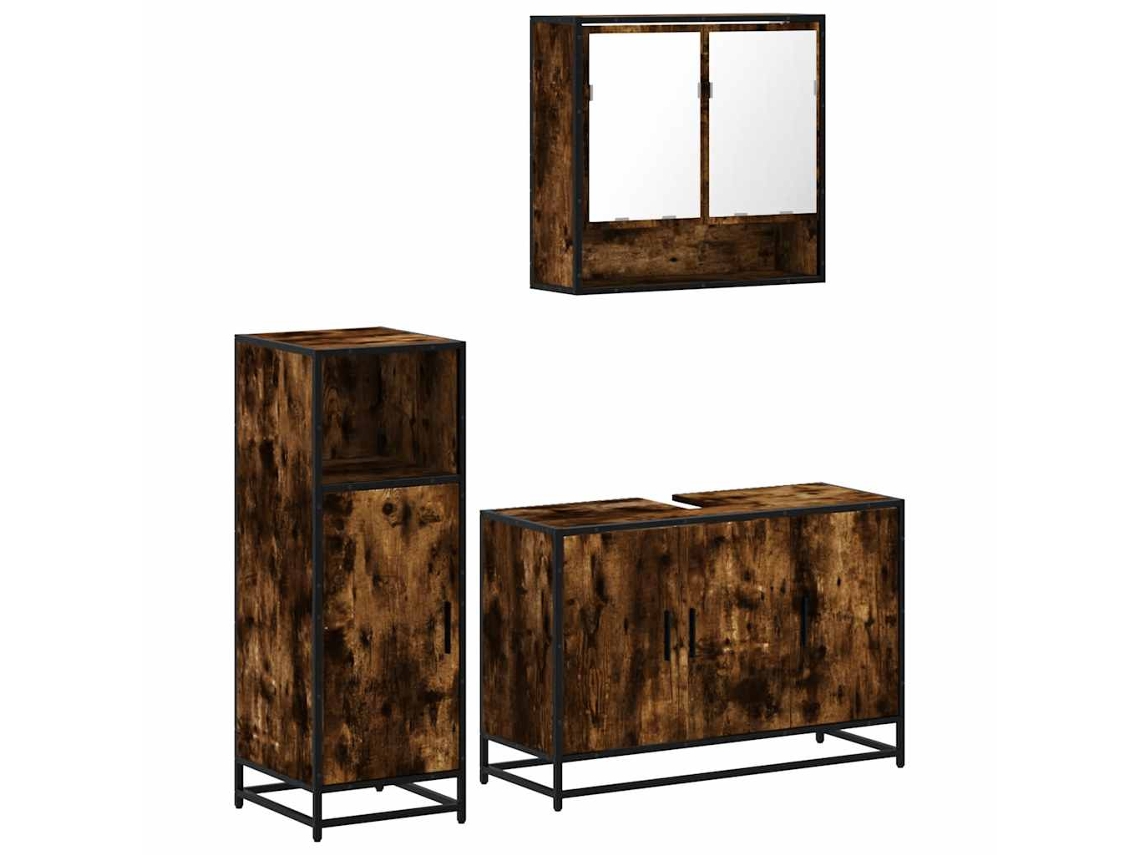 Bathroom Furniture Set, Bathroom Furniture Sets Vidaxl Marrom Madeira Processada (n/a)