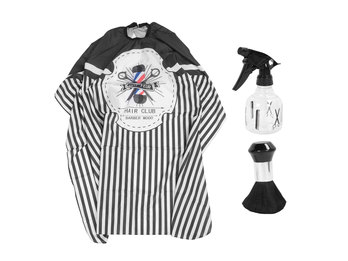 Kit De Capa De Corte De Cabelo Com Pó E Atomizador