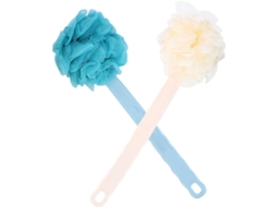 Conjunto De 2 Escovas Banho Com Cabo Longo, Azul E Bege, Escova Corporal Esfoliante Com Cerdas Macias Para Banho E