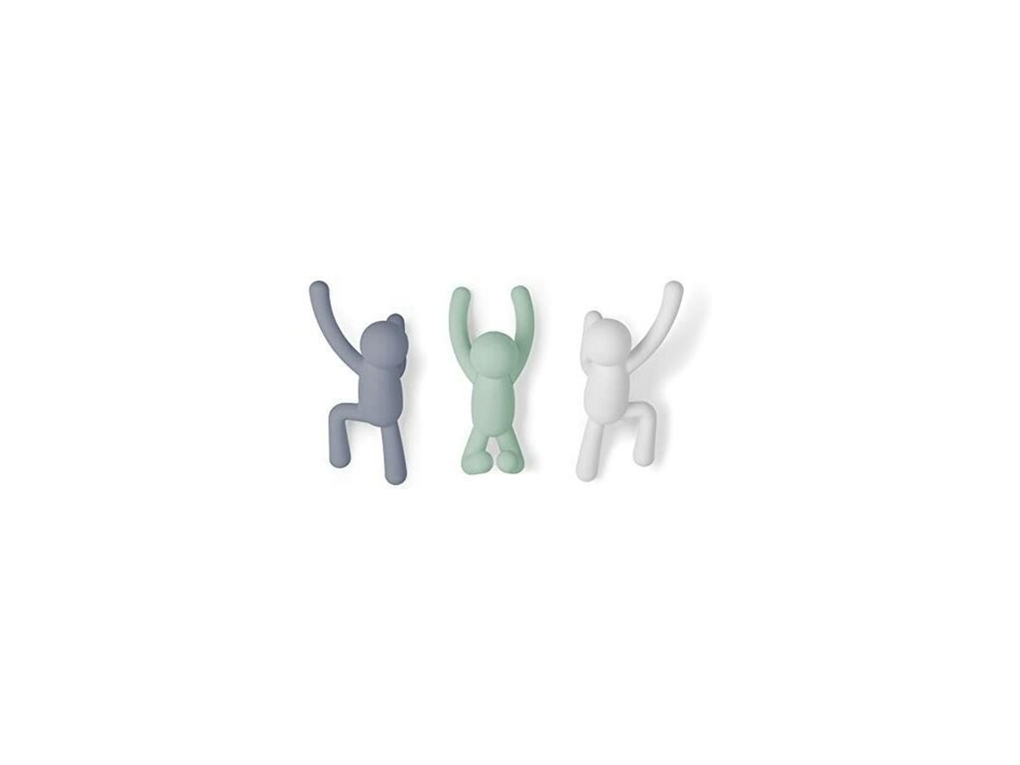 Nova Line gancho de Parede Decorativo para Casacos, Escarpos e Toalhas, Conjunto de 3, Cores Pastéis