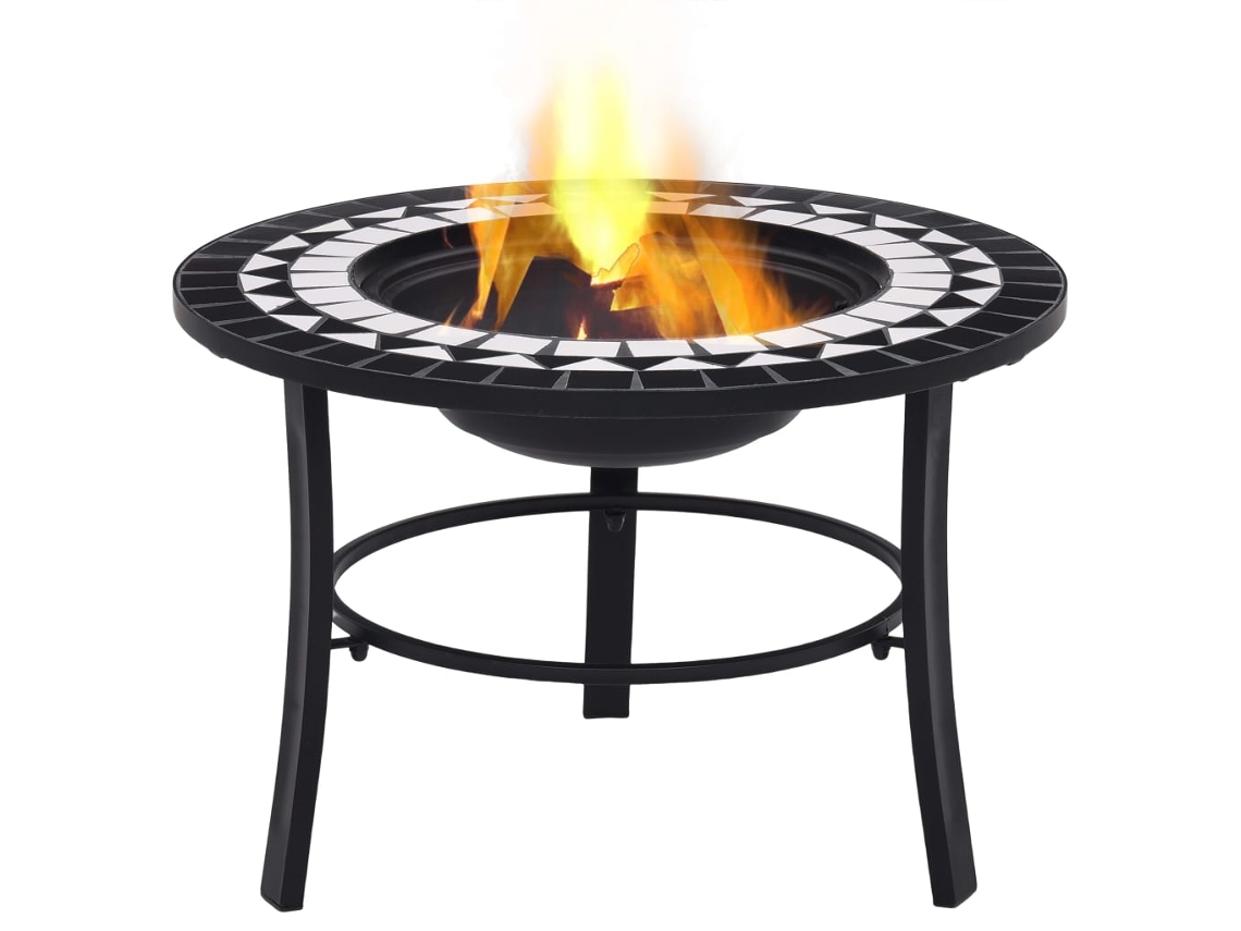 Maison Exclusive - Braseira Em Mosaico 68 Cm Cerâmica Preto E Branco
