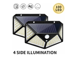 Lâmpada Solar Exterior 100 Led Com Sensor De Movimento